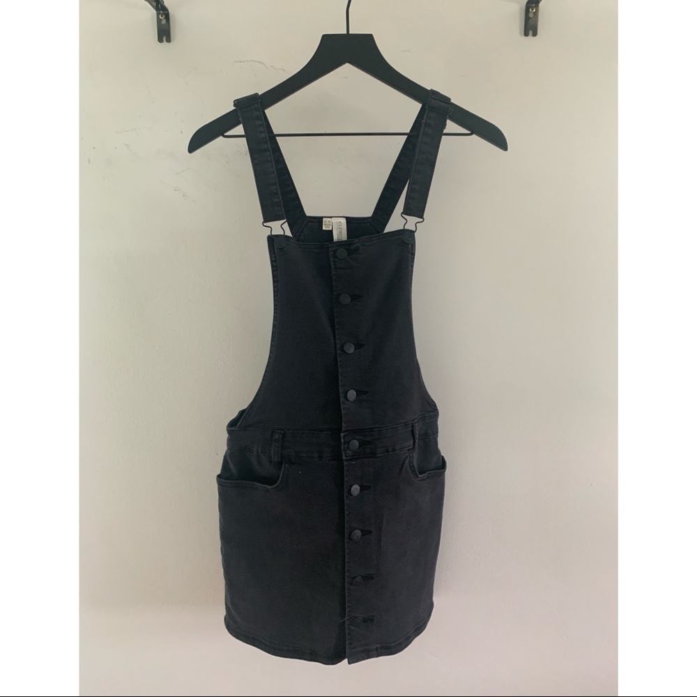 Black overall dress
